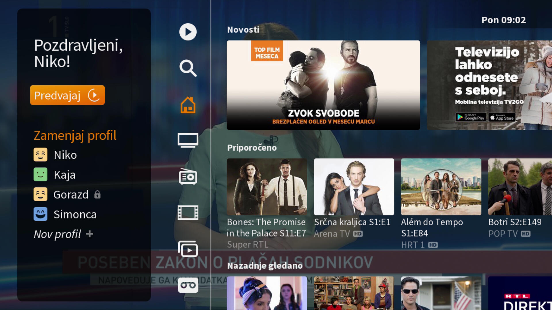 Nov grafični TV vmesnik