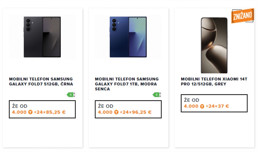 Mobilni telefoni Samsung in Xiaomi