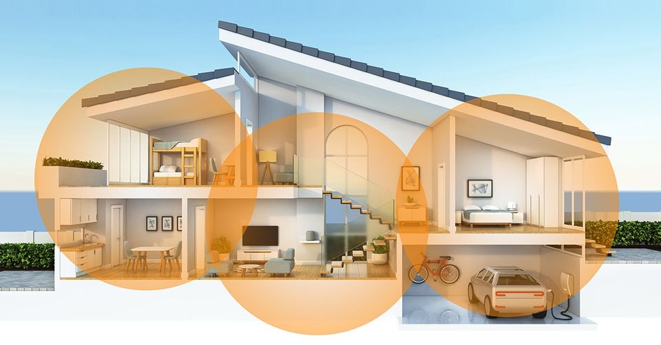 Pametna wifi mreža Mesh omogoča odlično pokritost z wifi signalom tudi v večjih hišah.